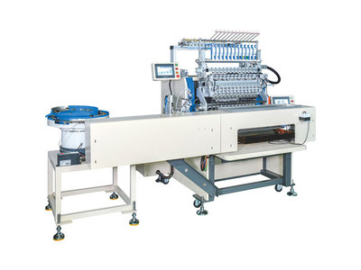 震动盘上料+十二轴反折胶带全自动绕线机